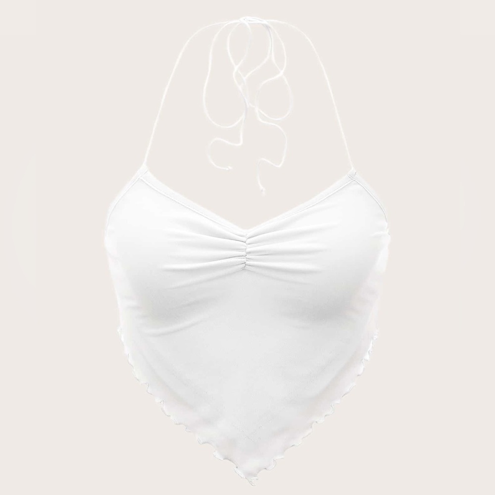 NWT White Halter Crop Top Size XS Y2K Fairycore Balletcore